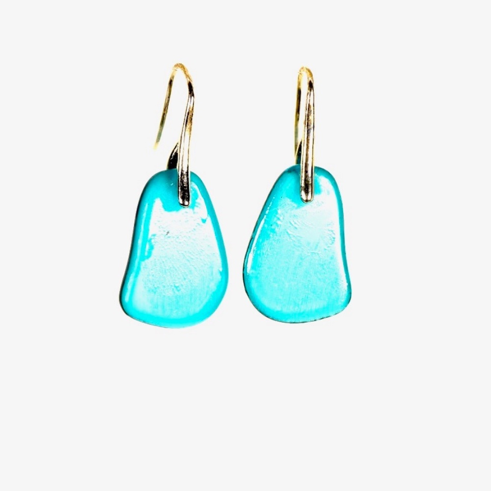 Aquamarine Sea Glass Earrings